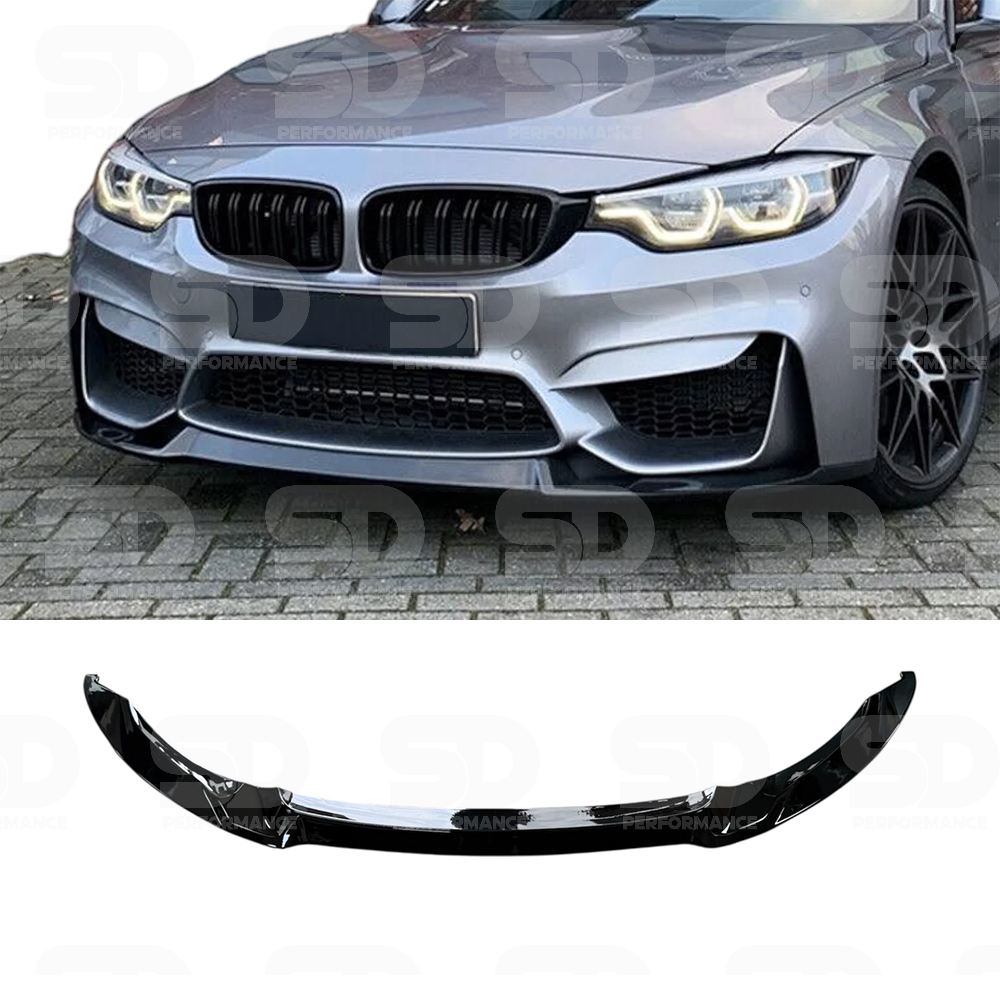 BMW M3 & M4 CS Style Front Splitter In Gloss Black