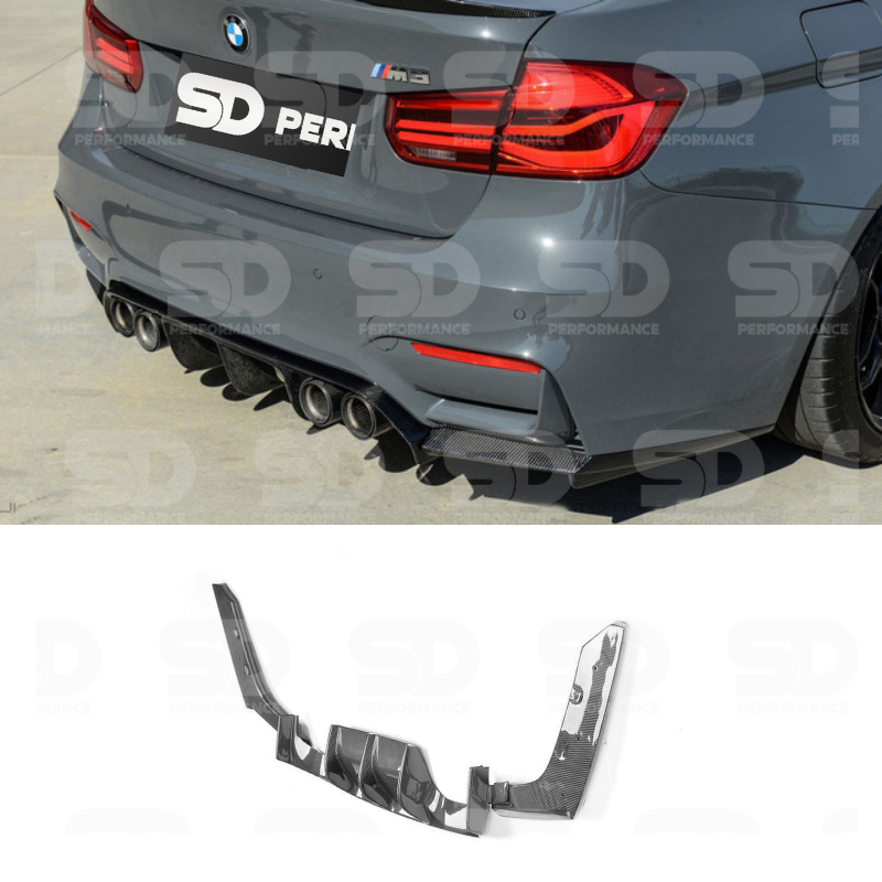 For BMW F80/F82 V diffuser (Three-stage) - Real carbon