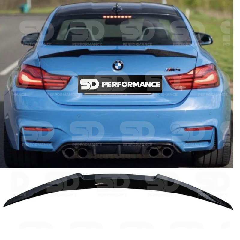 BMW M4 V STYLE REAR LIP SPOILER IN GLOSS BLACK (F82) M PERFORMANCE 2014+