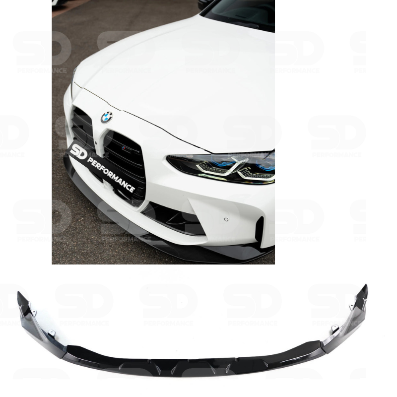 FOR BMW M3 M4 (2021 G80 G82) GLOSS BLACK MP STYLE PERFORMANCE FRONT SPLITTER LIP